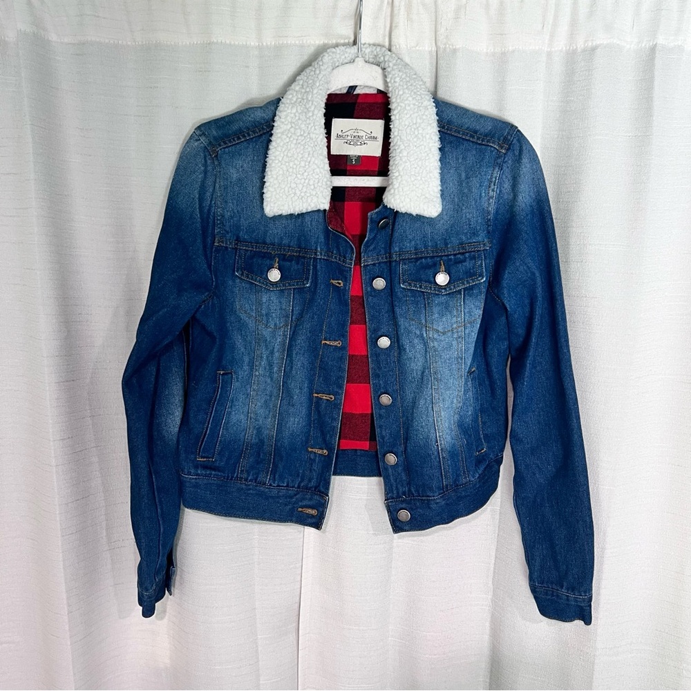 Denim Jacket with Sherpa Collar